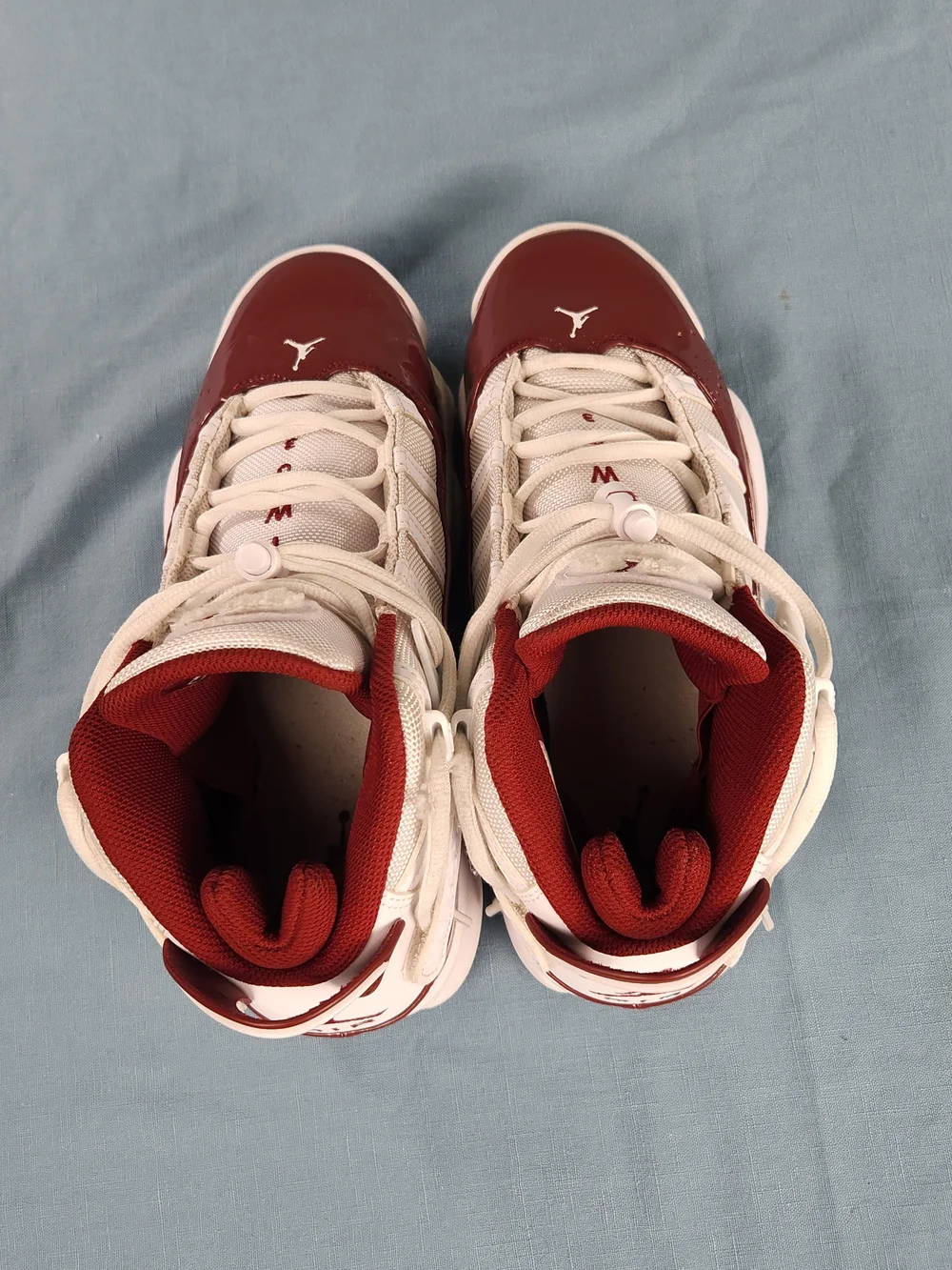 Jordan 6 Rings White Burgundy Basketball Sneakers Mens 7.5 Womens 9